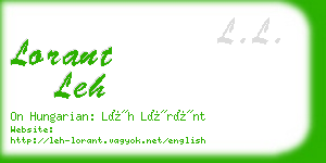 lorant leh business card